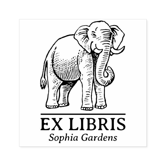 Sello De Caucho Ex Libris - Elefante Indio (Impresión)