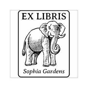 Sello De Caucho Ex Libris - Elefante Indio