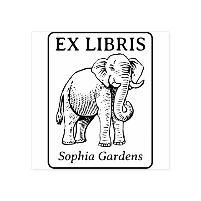 Sello De Caucho Ex Libris - Elefante Indio (Impresión)