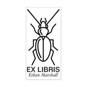 Sello De Caucho Ex Libris - Escarabajo/Bicho v2