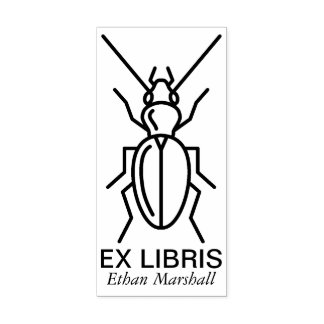 Sello De Caucho Ex Libris - Escarabajo/Bicho v2
