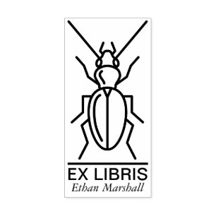 Sello De Caucho Ex Libris - Escarabajo/Bicho v2
