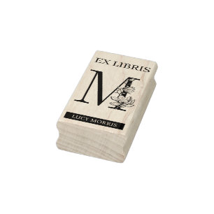 Sello De Caucho EX libris Etiqueta de libro monograma M