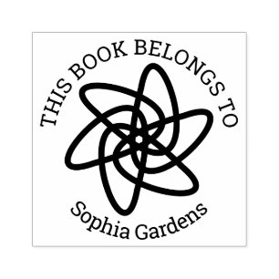 Sello De Caucho Ex Libris - Flor geométrica 05