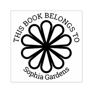 Sello De Caucho Ex Libris - Flor geométrica 07