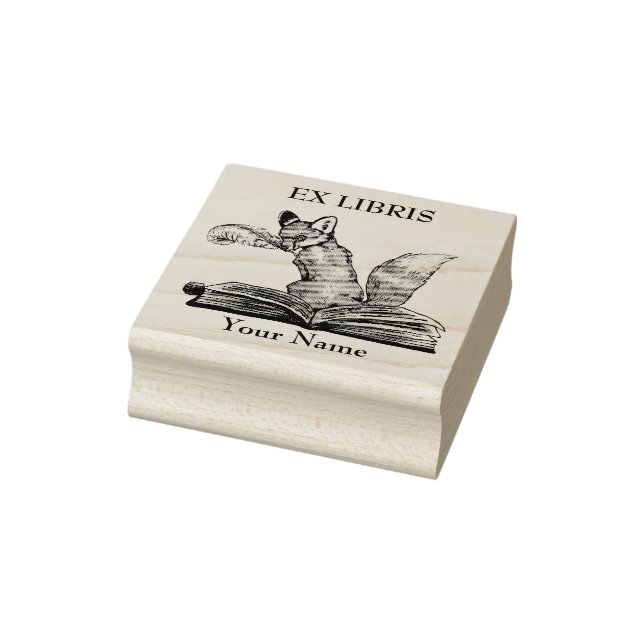 Sello De Caucho Ex Libris, Fox Book Stamp (Sello)