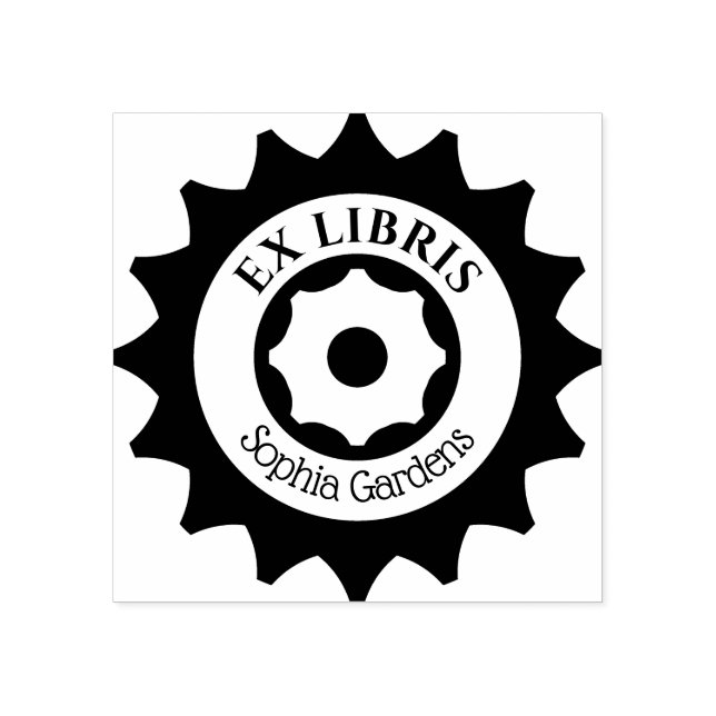 Sello De Caucho Ex Libris Gears (Impresión)