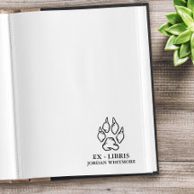 Ex Libris Huella de Lobo Personalizado