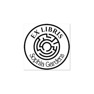 Sello De Caucho Ex Libris Laberinto Redondo 02