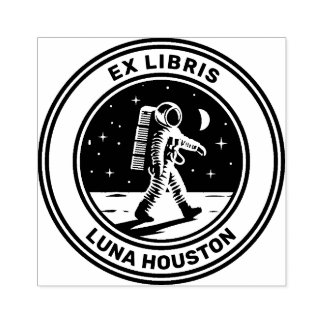 Sello De Caucho Ex Libris - Moon Walk