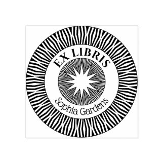 Sello De Caucho Ex Libris Mystical Star Burst