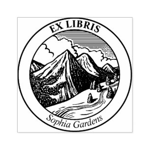 Sello De Caucho Ex Libris - Paisaje alpino
