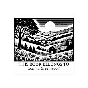 Sello De Caucho Ex Libris - Paisaje rural 02