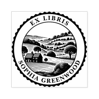 Sello De Caucho Ex Libris - Paisaje rural 07
