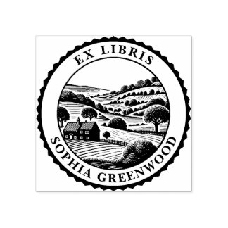 Sello De Caucho Ex Libris - Paisaje rural 07