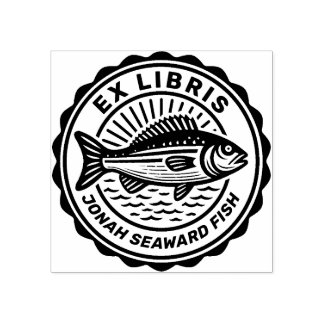 Sello De Caucho Ex Libris - Peces