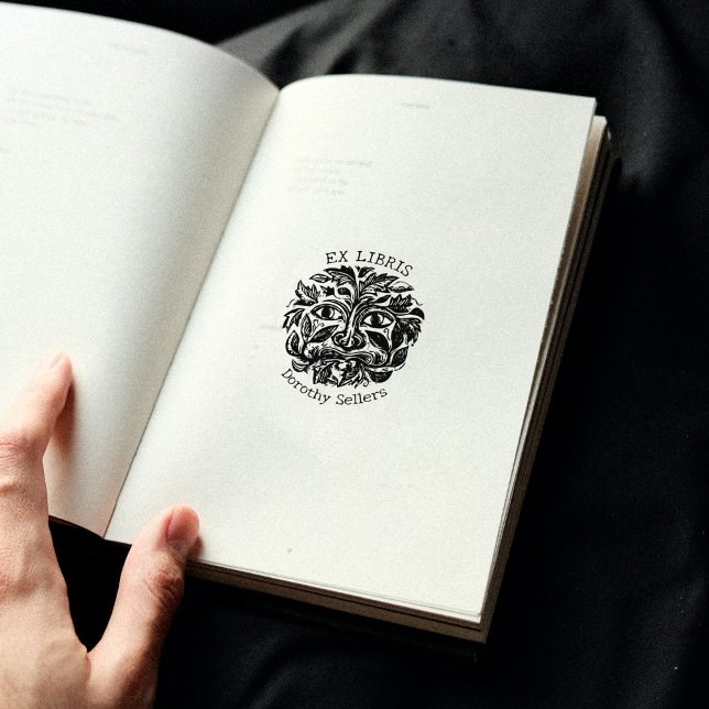 Sello De Caucho Ex Libris personalizado de cara de naturaleza vint (Subido por el creador)