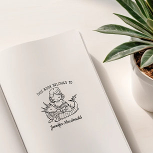 Sello De Caucho Ex libris personalizado de dragón bebé