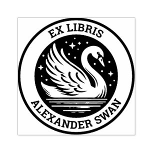 Sello De Caucho Ex Libris - Swan
