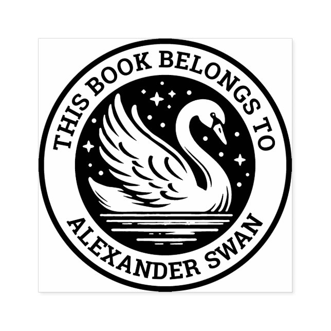 Sello De Caucho Ex Libris - Swan (Impresión)