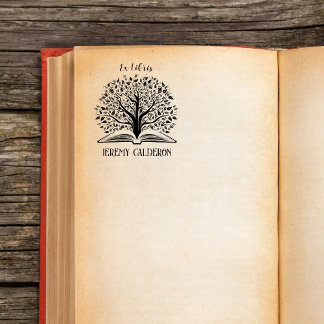 Sello De Caucho Ex Libris Tree Este Libro Pertenece A Nombre Perso