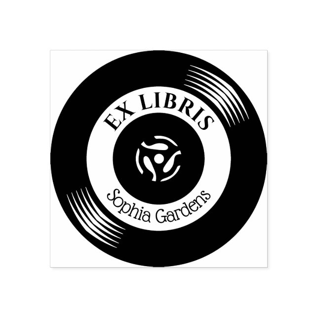 Sello De Caucho Ex Libris Vinyl Record (Impresión)
