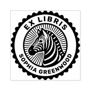 Sello De Caucho Ex Libris - Zebra
