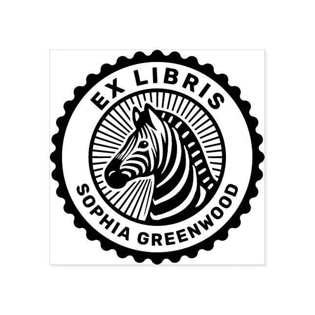 Sello De Caucho Ex Libris - Zebra (Impresión)