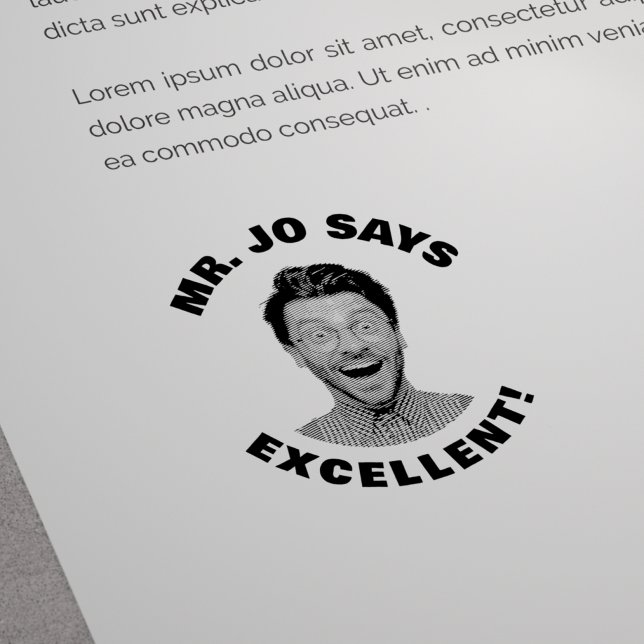 Sello De Caucho Excelente foto de profesor gracioso personalizado (Subido por el creador)