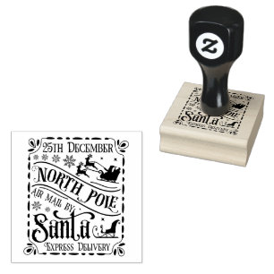 Sello De Caucho Expreso de Navidad del Polo Norte de Santa