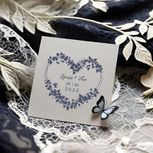 Sello De Caucho Exquisite Heart of Leaves & Wild Branches Wedding