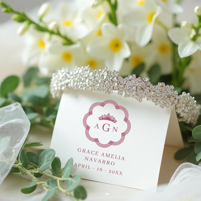 Sello De Caucho Exquisite Intricate Ornate Floral Princess Tiara (Exquisite Intricate Ornate Floral Princess Tiara Rubber Stamps for Quinceañera.)