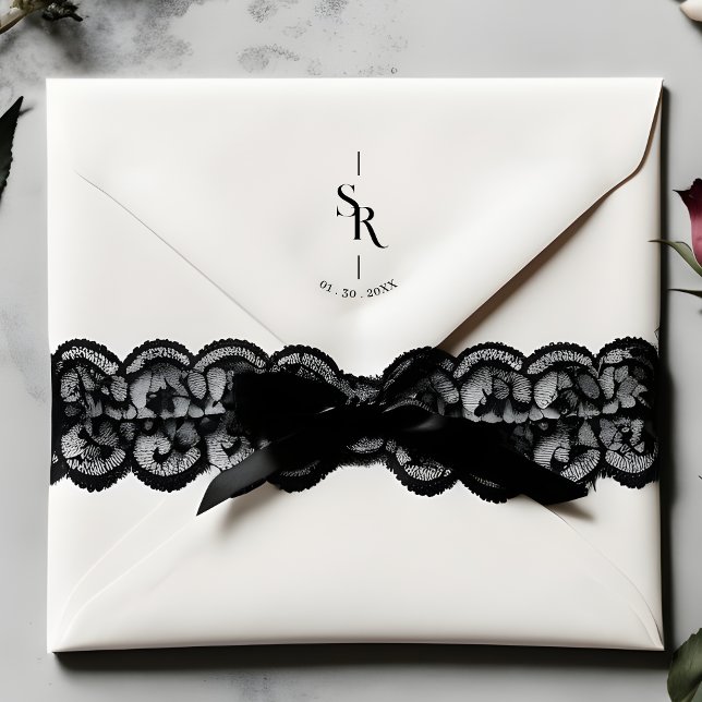 Sello De Caucho Exquisite Minimalist Stylish Wedding Initials (Exquisite Minimalist Stylish Wedding Initials Rubber Stamp. )