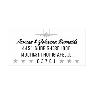 Sello De Caucho F-15E Strike Eagle Return Address Stamp con estrel