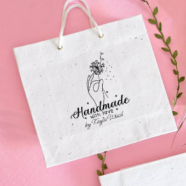 Sello De Caucho Fabricado a mano con amor, con goma Dandelion gran