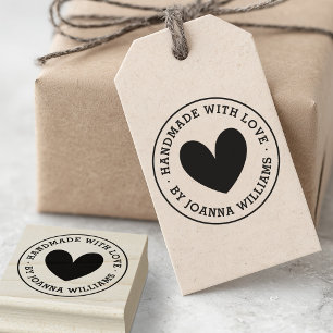 Sello De Caucho Fabricado a mano con amor por nombre personalizado