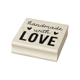 Sello De Caucho Fabricado a mano con Amor Square Wood Art Stamp