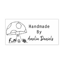 Sello De Caucho Fabricado Con Amor Toadstool Autoadhesivo De Goma