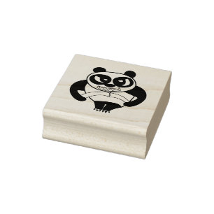 Sello De Caucho Face enojada: Panda sale a trabajar