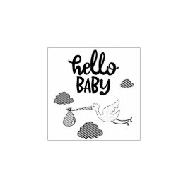 Sello De Caucho Familia Baby Shower Hello Newly