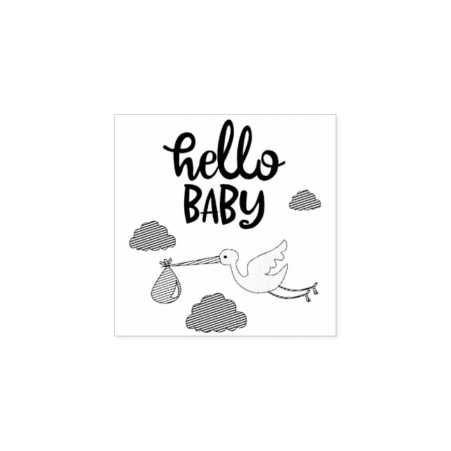 Sello De Caucho Familia Baby Shower Hello Newly (Impresión)