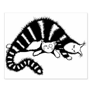 Sello De Caucho Familia de amor de gato lindo