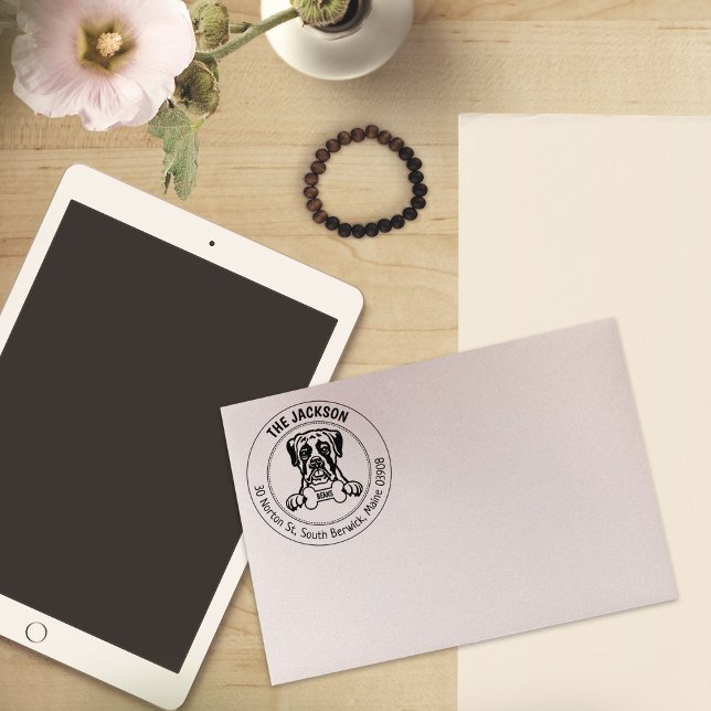 Sello De Caucho Familia de direcciones de devolución de perro de B (Subido por el creador)