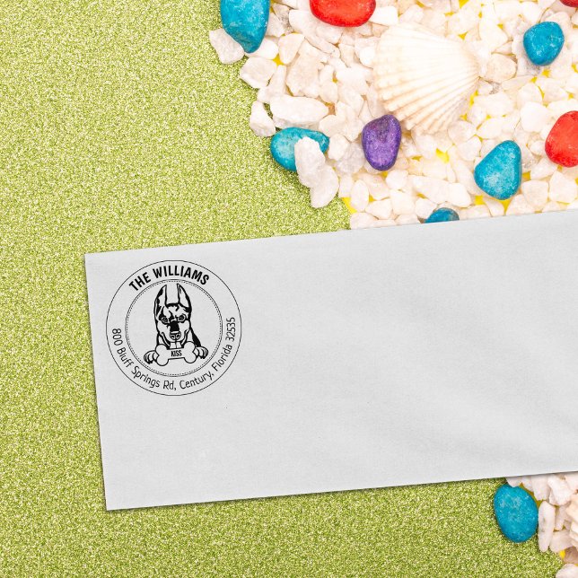 Sello De Caucho Familia de direcciones de devolución de perro Dobe (Subido por el creador)