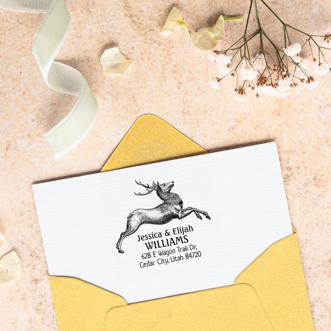 Sello De Caucho Familia de direcciones de devolución de venado de  (Subido por el creador)