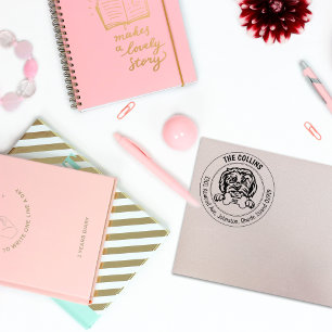 Sello De Caucho Familia de direcciones de retorno de perro maltés