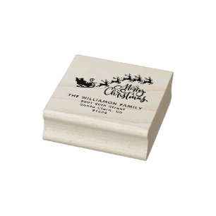 Sello De Caucho Familia de renos de Feliz Navidad