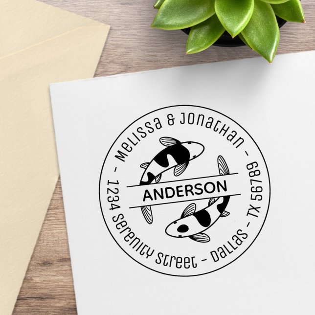 Sello De Caucho Familia japonesa Koi Fish Pareja Dirección 4 (Subido por el creador)