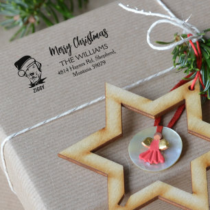 Sello De Caucho Familia personalizado, Feliz Navidad