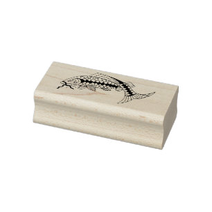 Sello De Caucho Fancy Fish Row of Black Scales